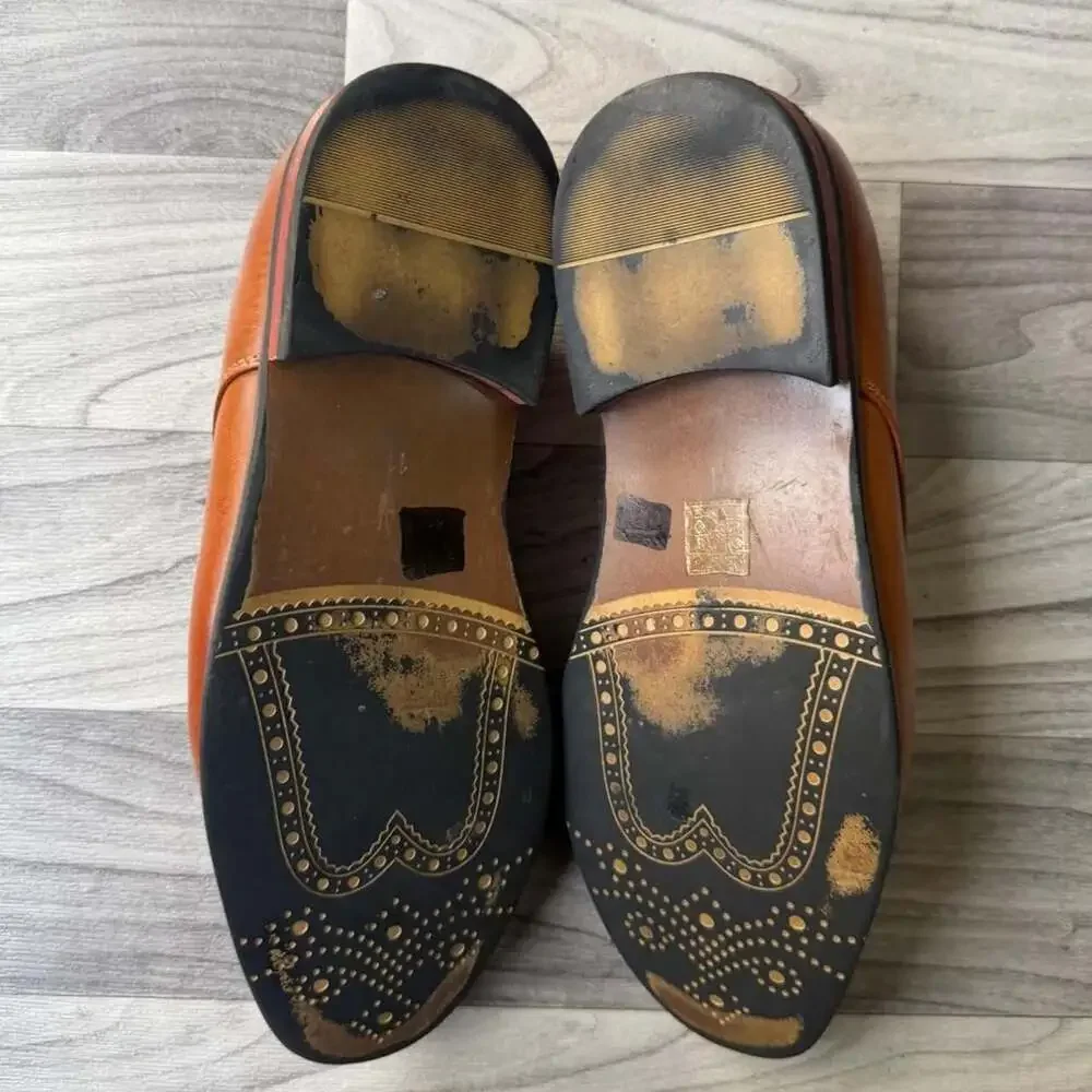 Bruno Marc Tan Leather Cap Toe Oxford Dress Shoes